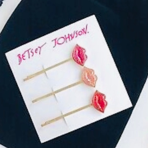 New 👄Betsey Johnson 👄Lips Hair Pin Set - Picture 11 of 14